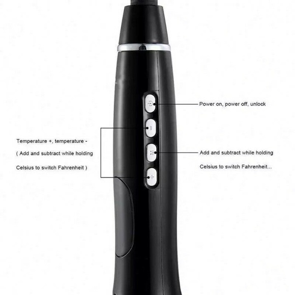 AIKO Ceramic Auto Rotating Hair Air Spin Curler Curling Iron Barrel LCD Display - Picture 6 of 12